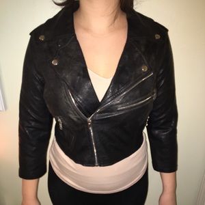 Gypsy warrior cropped leather jacket.